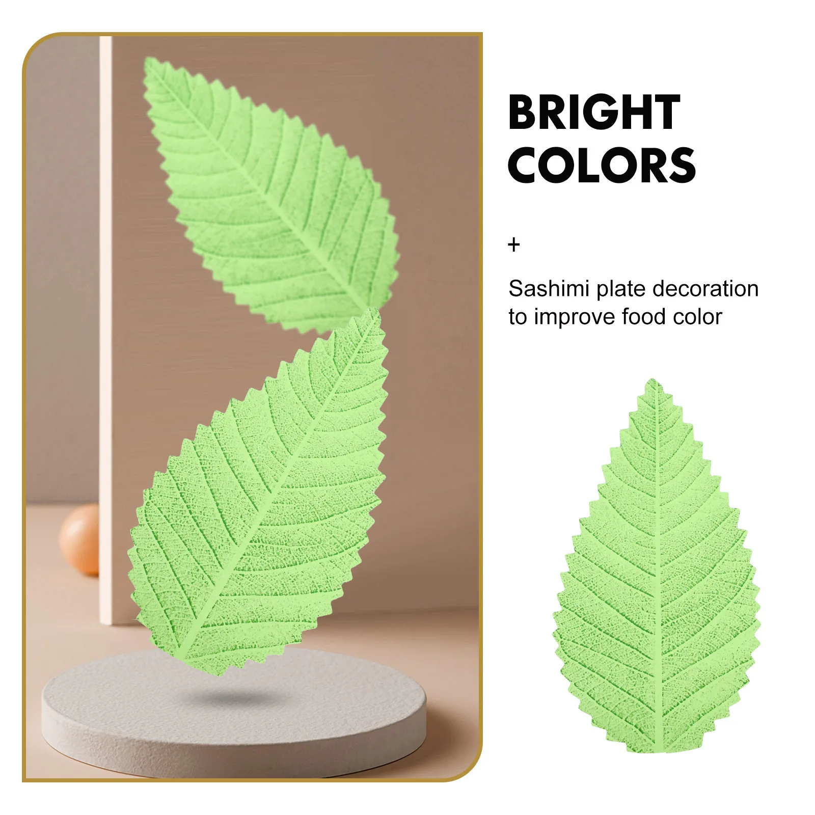 

200Pcs Sushi Decor Grass Sashimi Leaves Resin Reusable Safe Healthy Embellish Dishes Large Quantity Share Friends Better