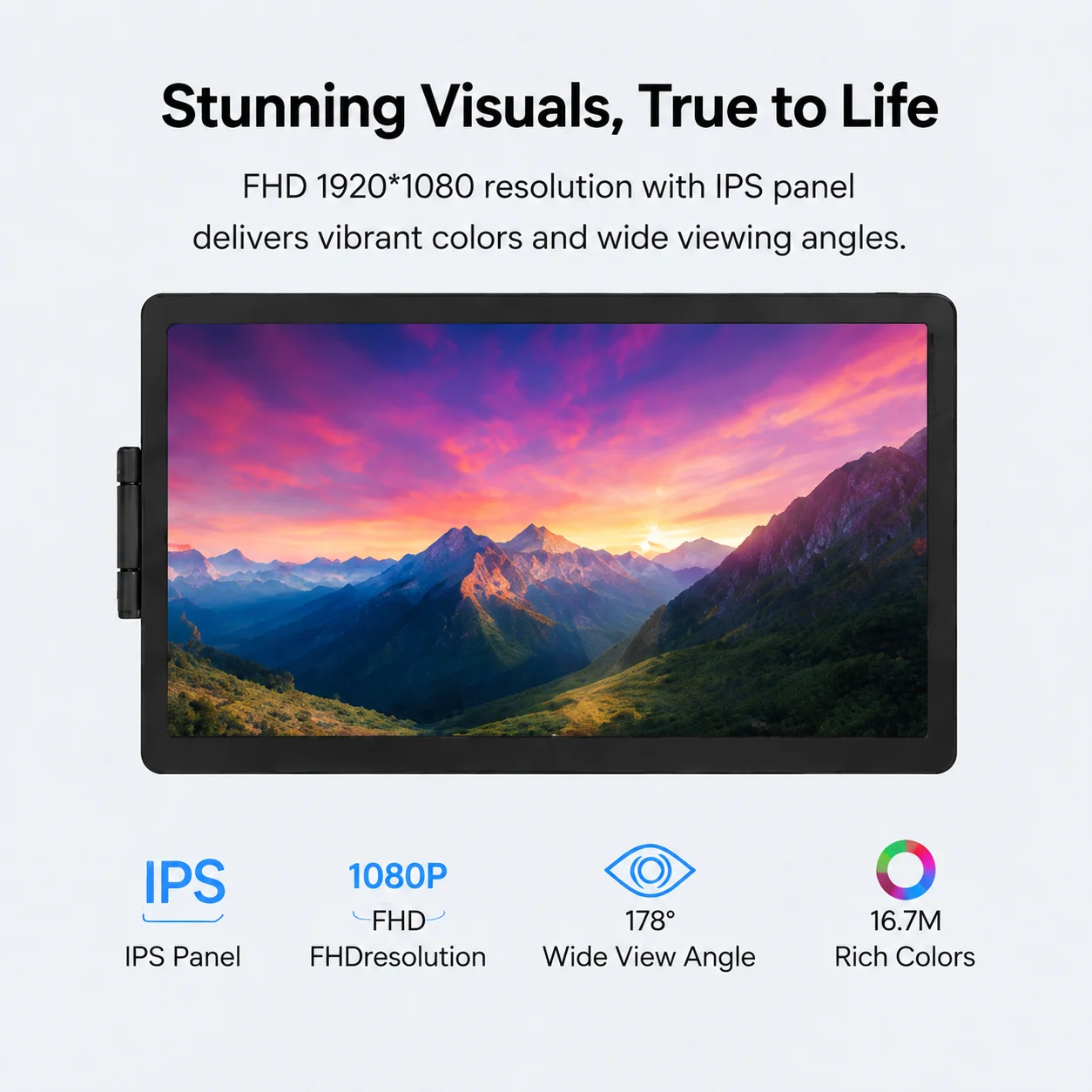 A41Z-Portable Monitor 13.3Inch Extender Single Screen External For Switch/Phone/Tablet,USB-C HDMI-Compatible,Rotatable Display