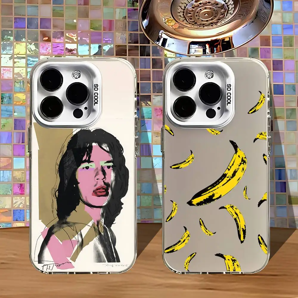 

Art A-Andy W-Warhol Banana Phone Case For iPhone 16,15,14,13,12,11,Pro,XS,Max,Plus,Mini,SE4,E White Matte Shockproof Cover