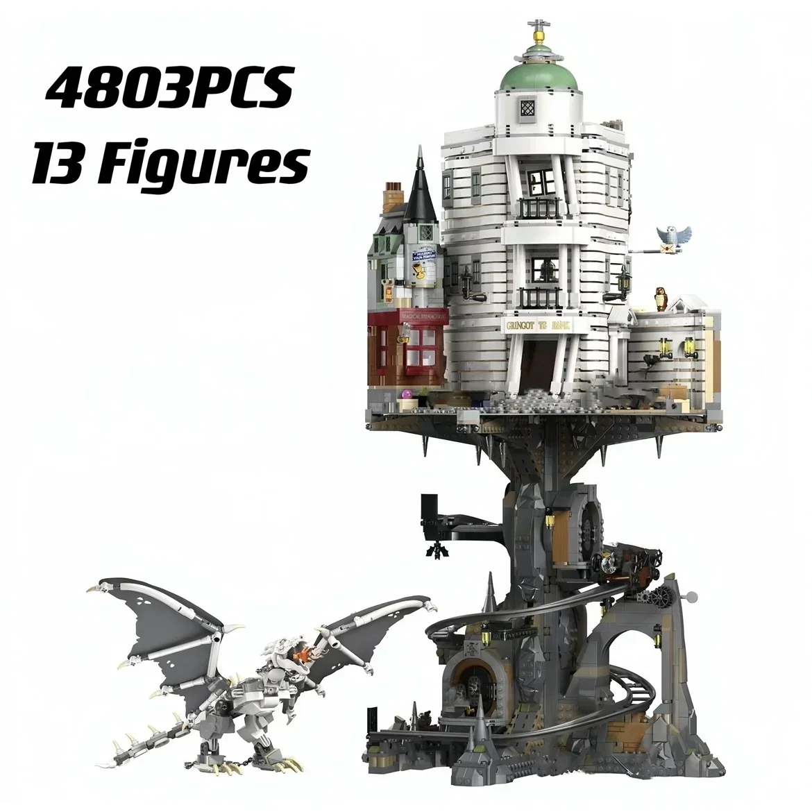 In stock 76417 Bank Gringotts Building Blocks Bricks Ironbelly Dragon Castles Model building blocks toy birthday Christmas gifts