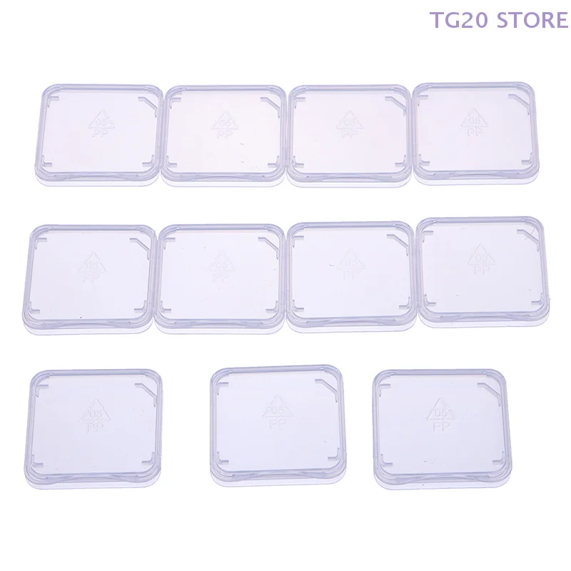 10 stuks geheugenkaart case box beschermhoes voor SD SDHC MMC XD CF-kaart transparant