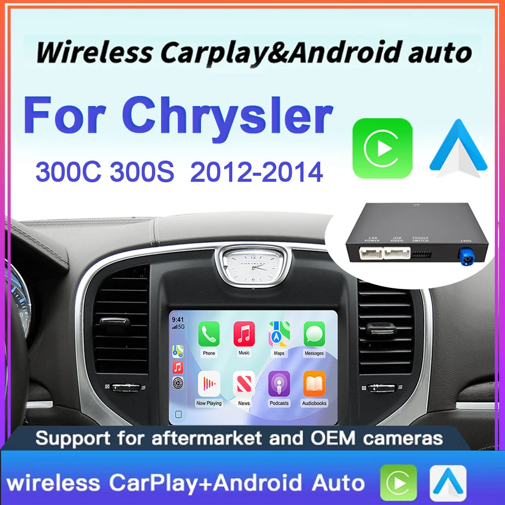 ANYFAR  Wireless CarPlay Android Auto Retrofit Kit Decoder Box For Chrysler 300C Series 2012-2014