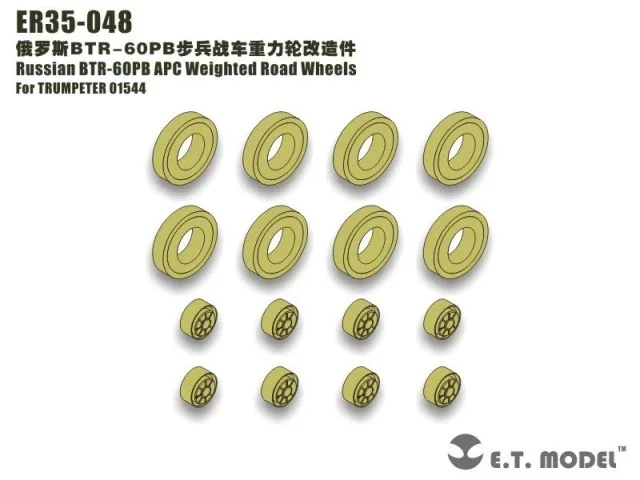 ET Model ER35-048 Russian BTR-60PB APC Weighted Road Wheels For TRUMPETER 01544