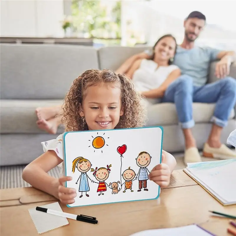 A19E-Portable Small Whiteboard, Reusable Mini Magnet Dry Erase Board With Marker Wipe Cloth Magnetic Dry Erase Board