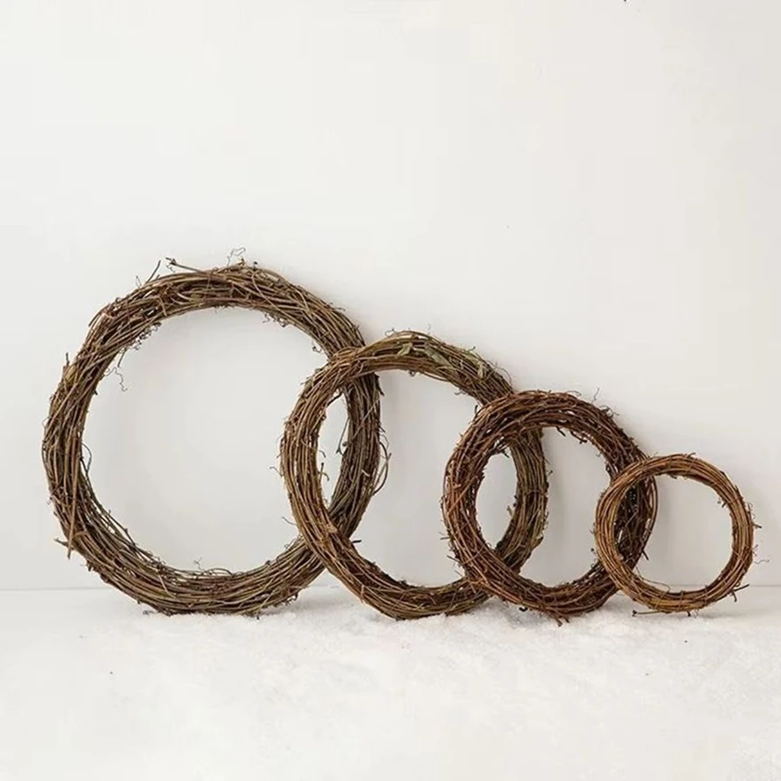 10cm/15cm/20cm Artificial Rattan Frame Home wedding Christmas party Outdoor Garden Decor DIY Bride Wreath Door hanging accessory 5