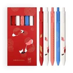 KACOGREEN NEW ALPHA Gel Pen  KACO JINLI Sign pen 0.5MM Black Ink Smooth Ink Writing Durable Pen 5pcs/pack; KACO Refill