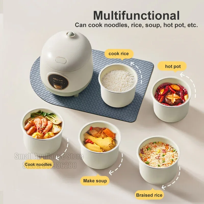 Bear 1.2L Smart Electric Rice Cooker Multicooker Multifunctional Mini Pots Offers Non-Stick Cooking Home And Kitchen Appliance