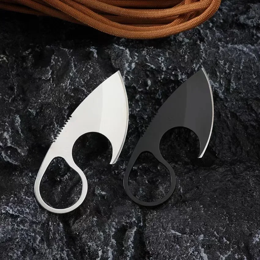 New stainless steel outdoor knife, mini camping fixed knife, survival chain knife, multi-purpose portable knife multitool