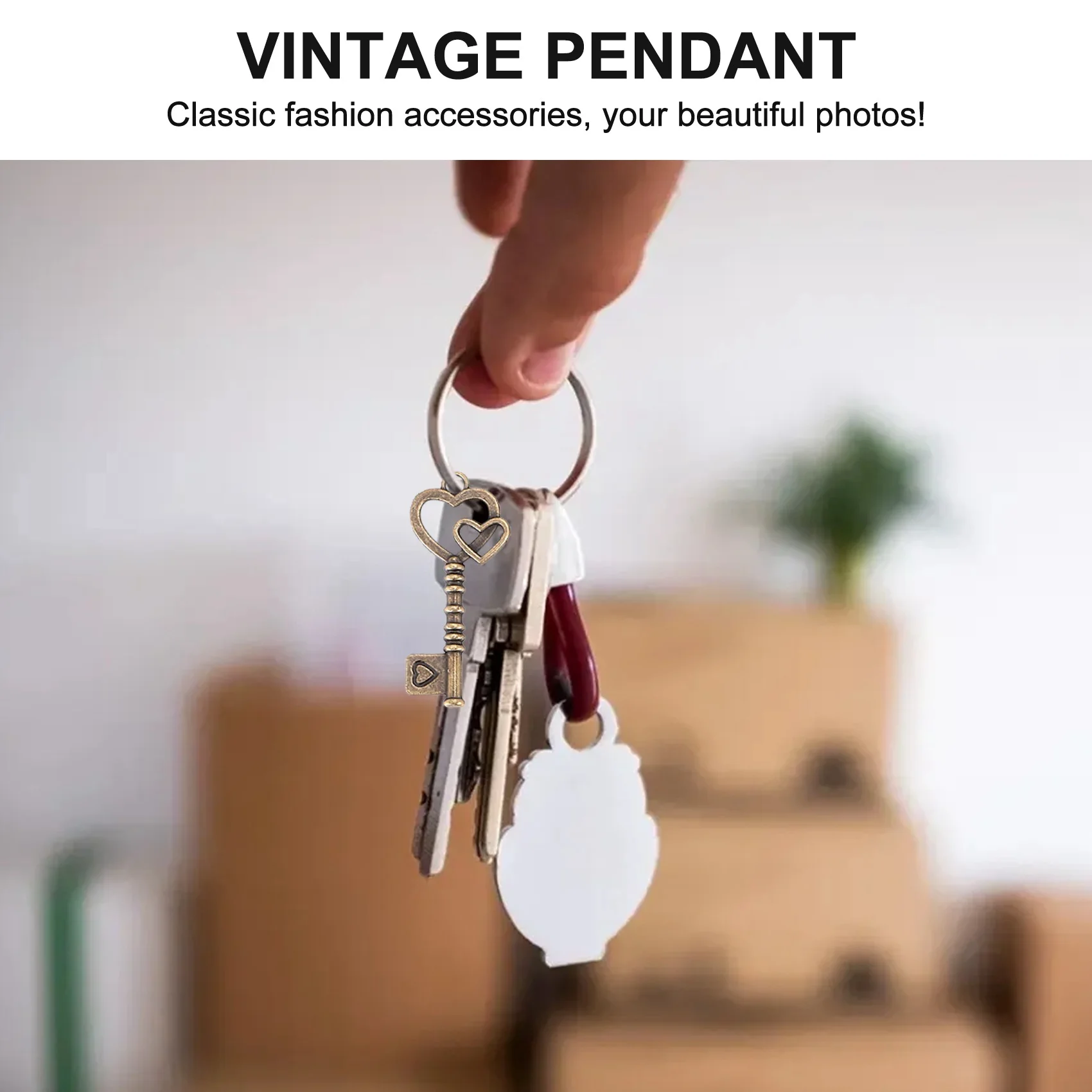 ชุด 18 โบราณ Vintage Old Look Bronze Skeleton Key หัวใจโบว์ล็อคจี้