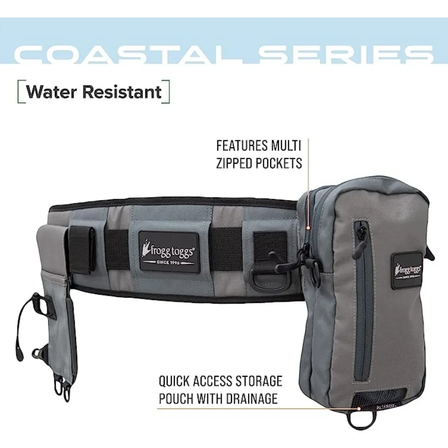 Pursuit Fishing Wading Belt for Quick Tackle Access, nylon, black, lightweight and adjustable with multiple tool loops