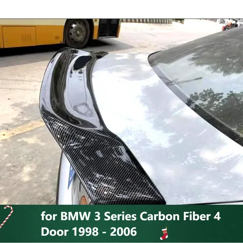 

New！ E46 Spoiler for BMW 3 Series Carbon Fiber 4 Door 1998 - 2006 Type R Sedan Rear Ducktail Wing Saloon Trunk Accessories