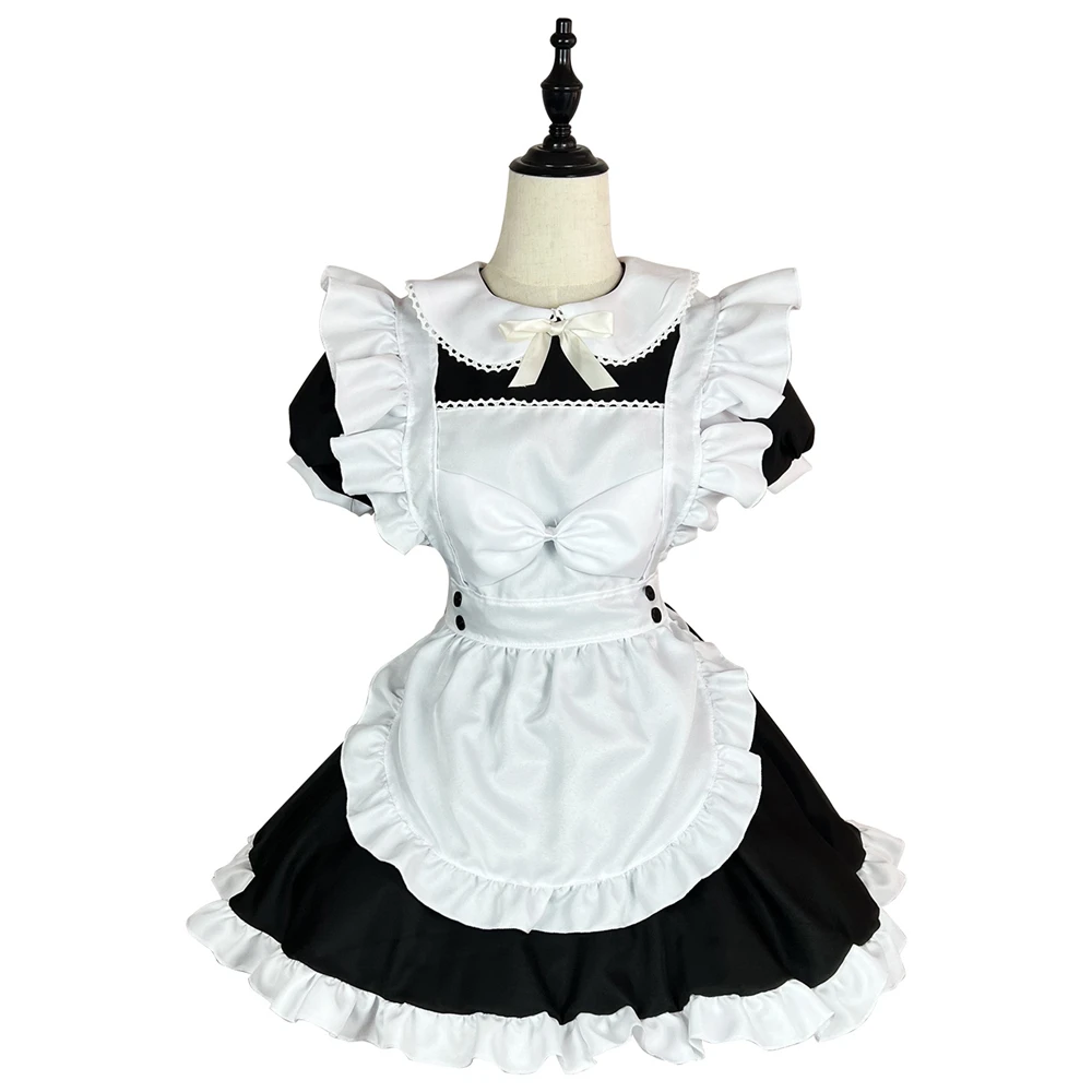

Japanese Anime Bow Maidservant Dress Outfit Girl Kawaii Cosplay Costume Women's Waitress Uniform Party Stage Performance Clothes