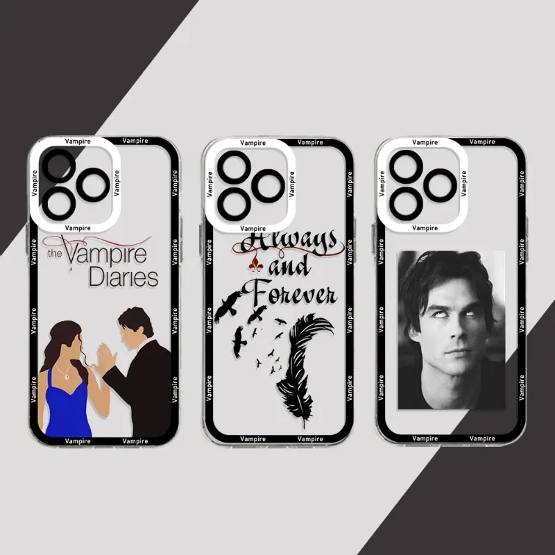 

The Vampire Diaries Phone Case for iPhone 16 15 14 13 12 11 Pro Max Mini X XS 8 7 Plus SE 16E Dustproof Transparent Cover Fundas