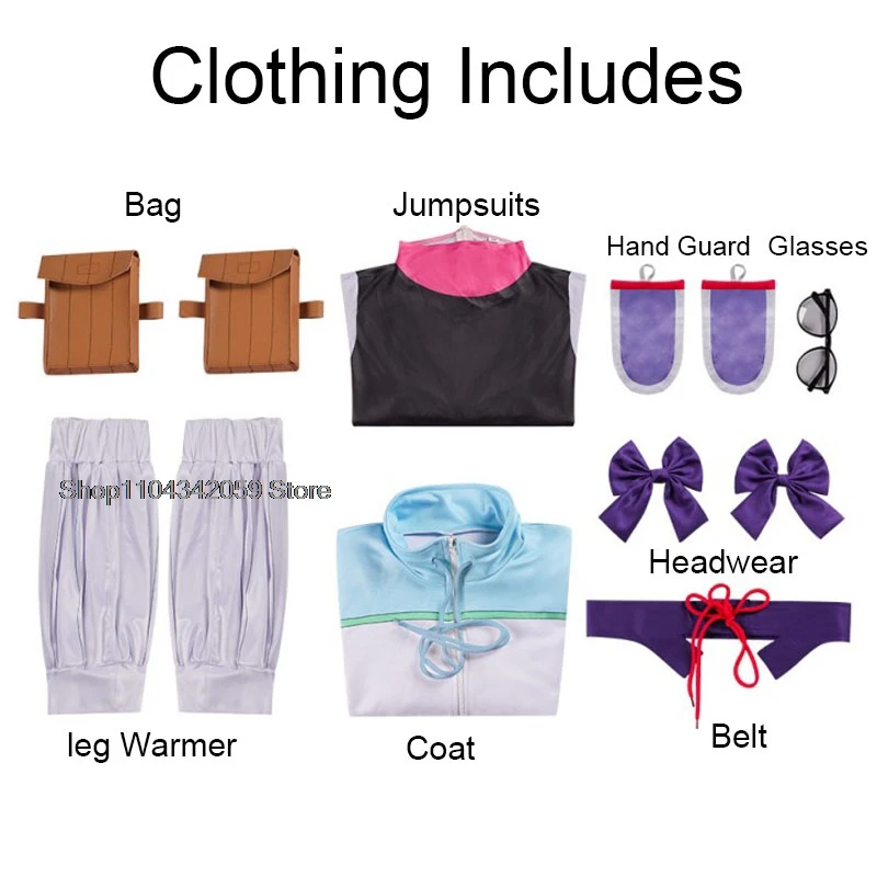 Shizuri Ideura Cosplay Costume Jumpsuit Anime I'm Living with An Otaku NEET Kunoichi Glasses Halloween Party Women  Props