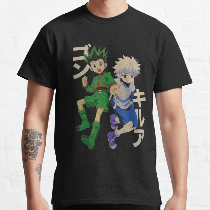 

Aesthetic Friendship X Anime 90s retro cartoon hunter x hunter manga Hunters crewneck T-shirt for men large size Adult Tops