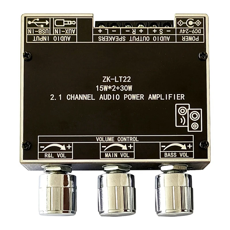 ZK-LT22 5.1 Bluetooth Power Amplifier Board Dual 15W 2.1 Channel Amplifier Board With 30W Subwoofer Fit For Sound Box