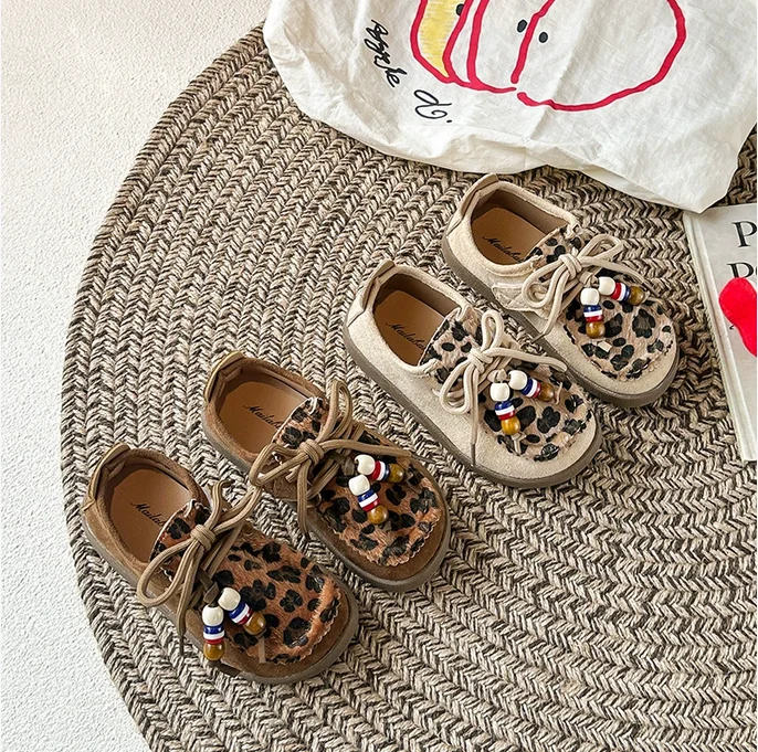 

2025 new toddler casual shoes kids fashion leather shoes style kids school Mary Jane shoes thick background hook loop