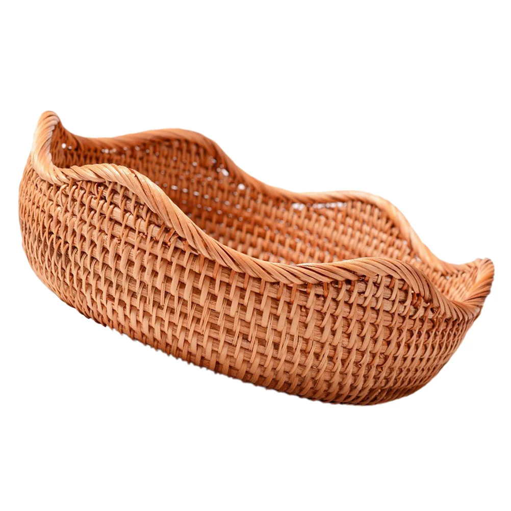 

1pc Rattan Storage Bread Bread Baking Basket Round Dough Bowl Fruit Vegetable Tabletop Basket Tray Home Furnishing