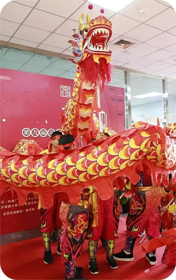 Chinese Dragon Dance Costume 10m Silk  8 Players size 5 Game New Year Children Interactive Outdoor Creative Sports Toys