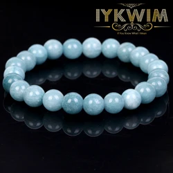 Natural Stone Bracelet Aquamarines Beads Jewelry Gift For Men Magnetic Health Protection Women Elastic Thread 6 8 10mm