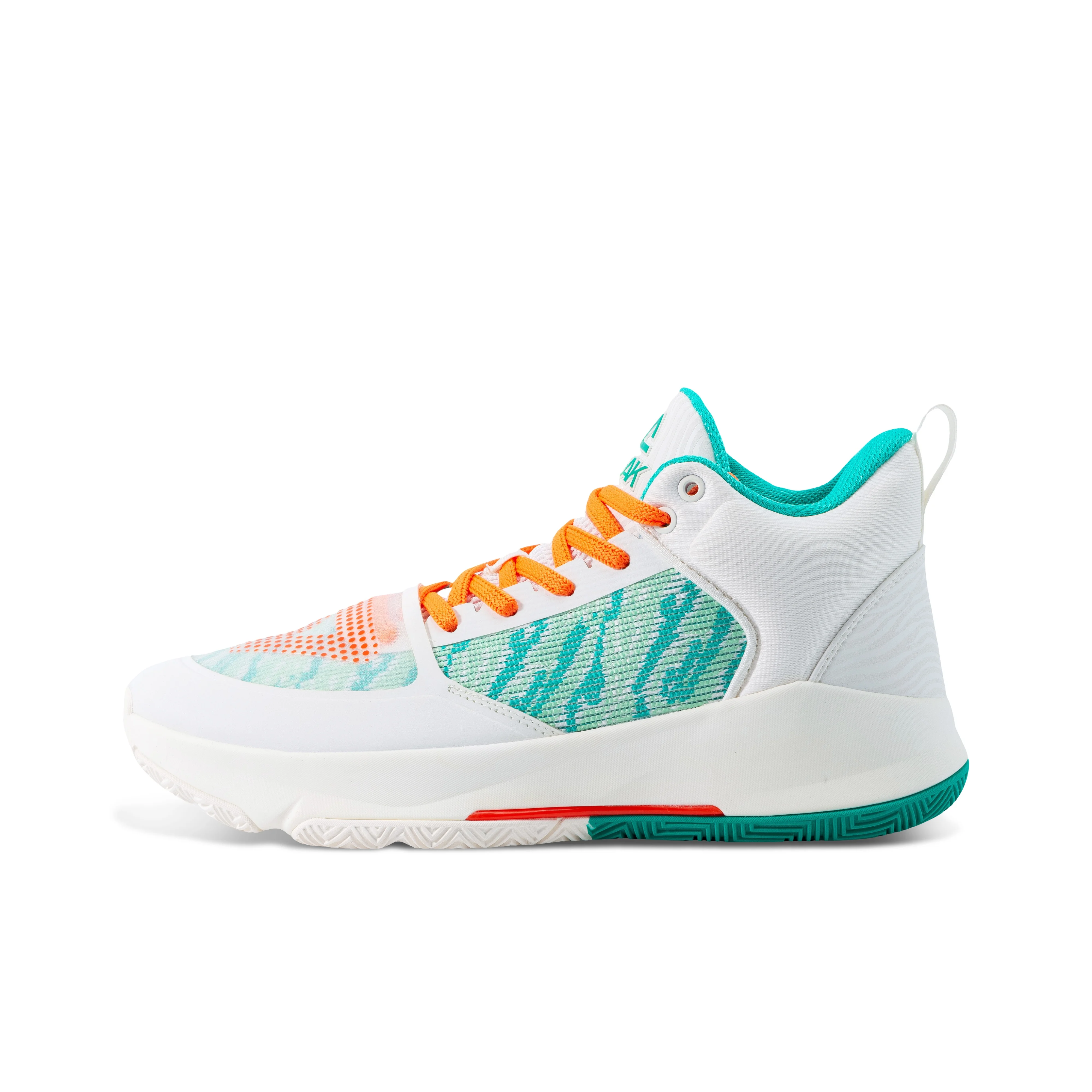 PEAK Taichi, Taichi Triangle V2 Mid top Basketball Shoes Men's Beige White Green E234171A