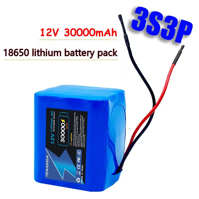 

3S3P 12 В 30000 мАч 18650 аккумуляторная батарея 12 В с защитной панелью литиевой батареи BMS