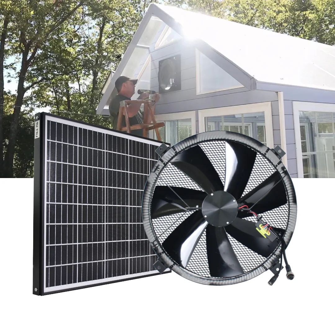Extractor de aire con energía Solar de 40W, refrigeración de ventilación Gable para RV, hogar, sótano, almacén, invernadero de extracción de calor Industrial