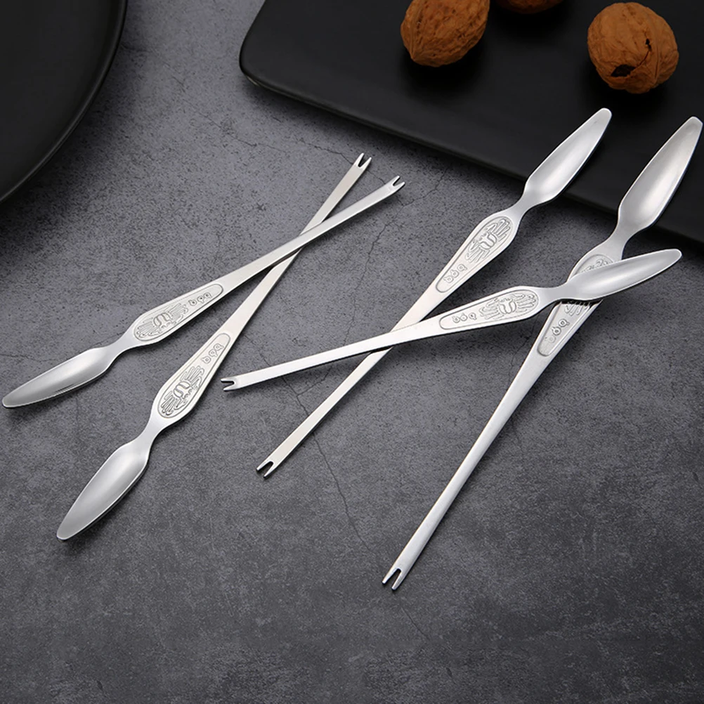 

6Pcs Stainless Steel Crab Forks Heavy Duty Seafood Tools for Home Restaurant Hotel Kitchen Gadget Crab Forks Kitchen Gadget