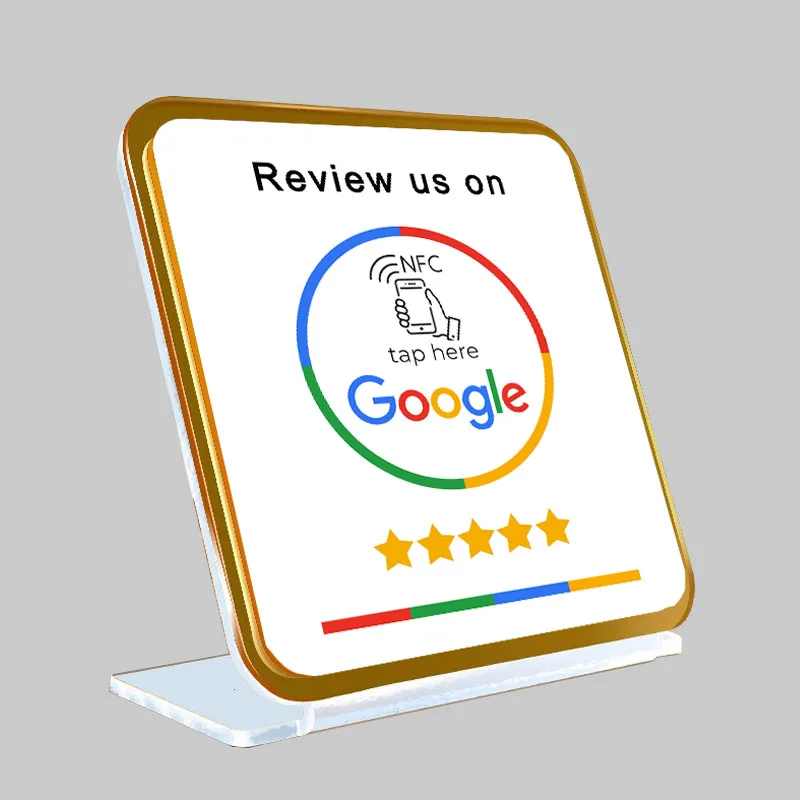 Google Review QR Code Sign NFC Social Media Plate Barb Eyelash Nail Shop Decoration