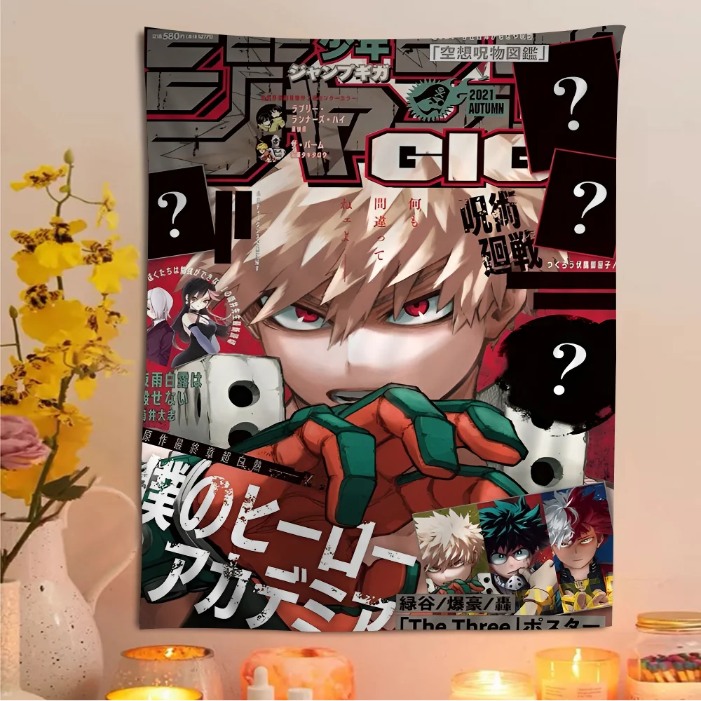 Anime B-Bakugo Katsuki Kolorowy gobelin ścienny wiszący Czeski gobelin ścienny Mandala Wall Art Decor