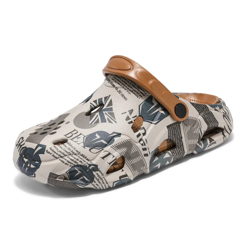 Large Men's Barefoot Sandals for Summer, Non Slip, Breathable, Wear-resistant, Perforated Slippers, Plus Size Men's Beach Shoes