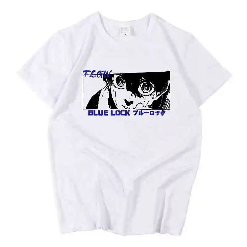 T-shirt à Manches Courtes pour Homme et Femme, Estival et Décontracté, Dessin Animé Japonais BLUE LOCK Isagi YopiercChigiri Hyoma