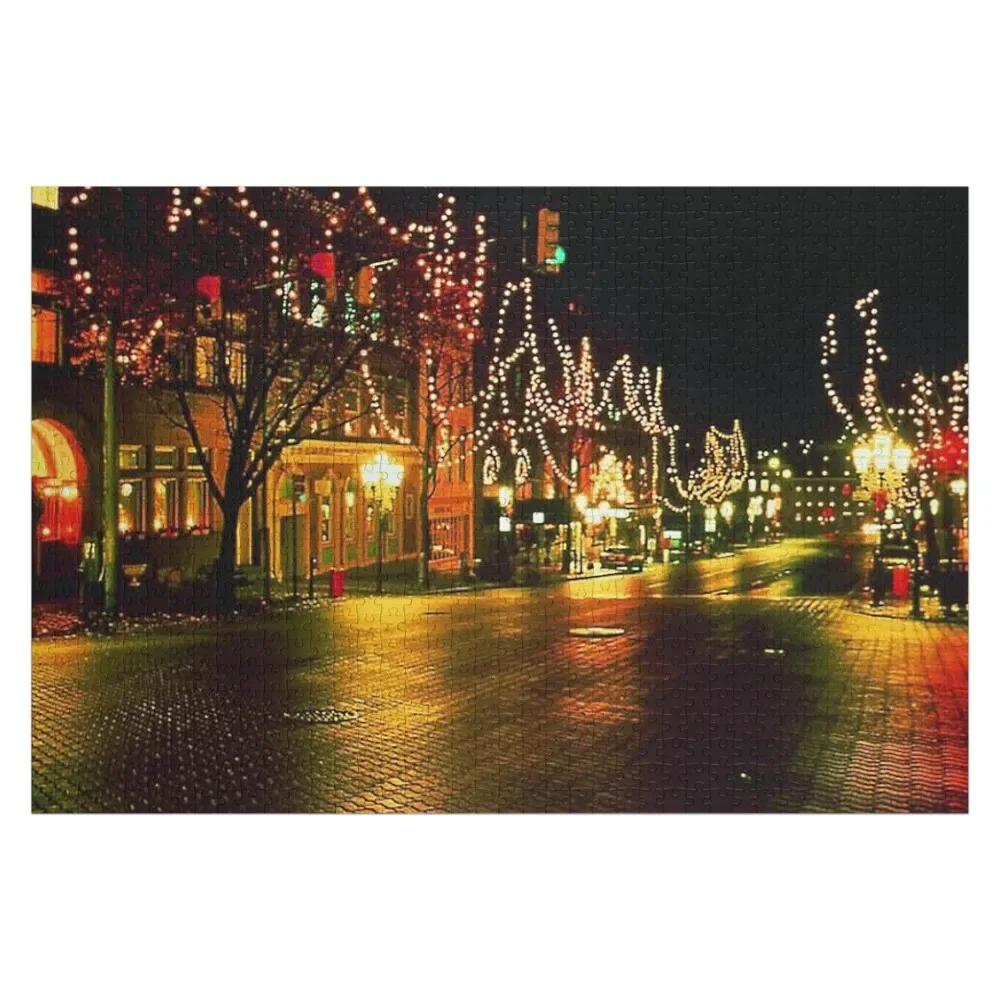 

downtown historic bethlehem,christmas city,main street bethlehem,hotel bethlehem,moravian star,bethlehem pa,lehigh Jigsaw Puzzle