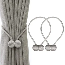 2pcs Magnetic Curtain Tie Backs Round Curtains Buckle Clip Hold Backs Binding Weaving Tie Band For Home Office Decorative