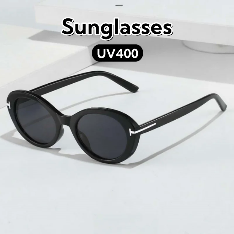 

Retro Popular UV400 Sunglasses Classic Oval T-shaped Personality Street Photography Walk The Show Ultraviolet-proof Glasses