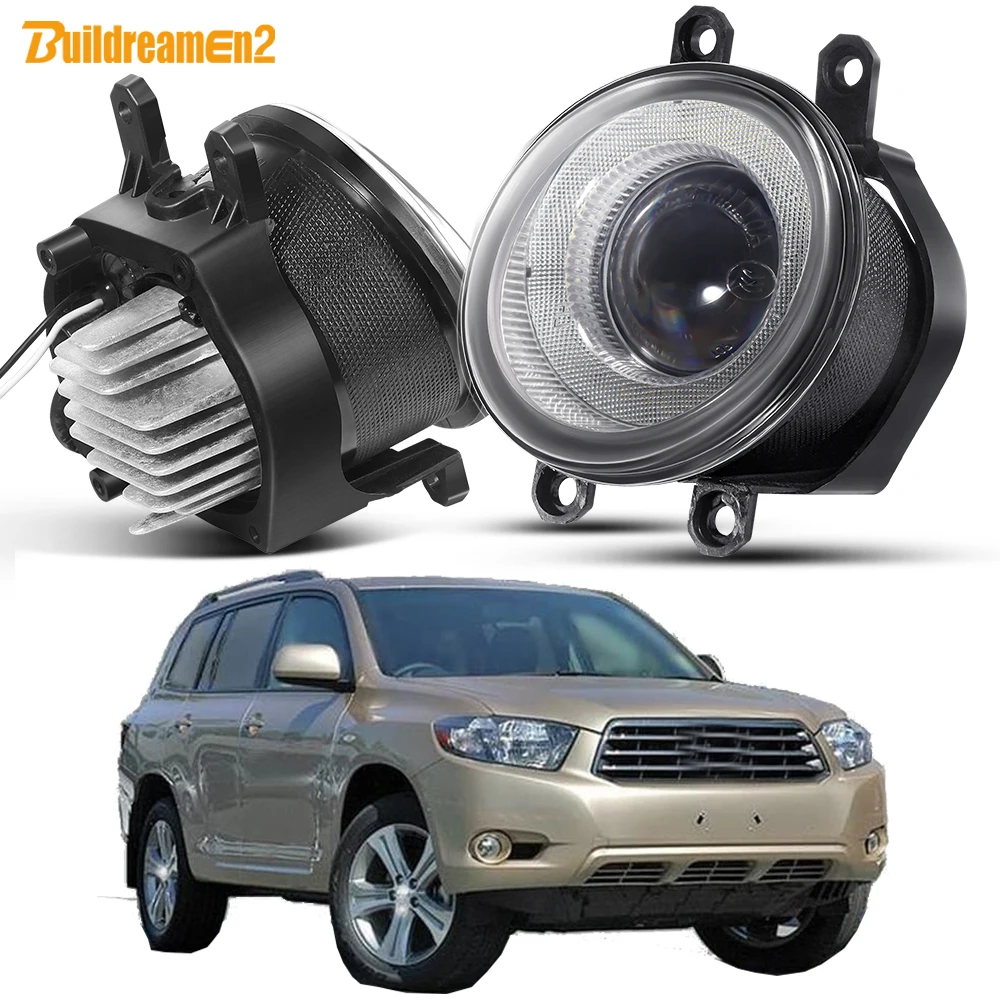 

2 X противотуманные фары в сборе, автомобильные светодиодные линзы Angel Eye DRL, дневные ходовые огни 40 Вт H11 12 В для Toyota Kluger GSU 40 серии 2007-2010