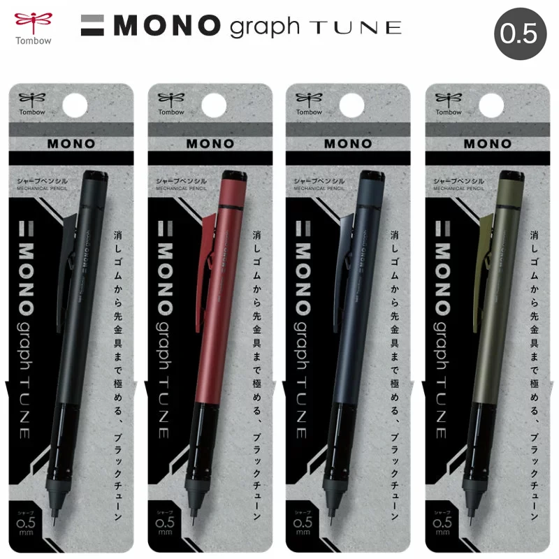 

Japan Tombow Mechanical Pencil 0.5MM Low Center of Gravity Stationery Shake/Press to Release Lead Hidden Eraser Stable Writing