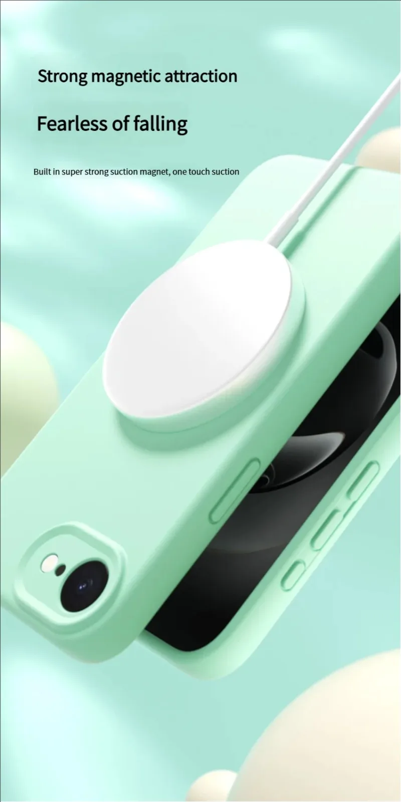 Für MagSafe Hülle für iPhone 17E Flüssigsilikon Magnetisch Stoßfest Einfarbig Matt Weiche Schutzhülle für iPhone 17 E 17e Bumper – Detail 4
