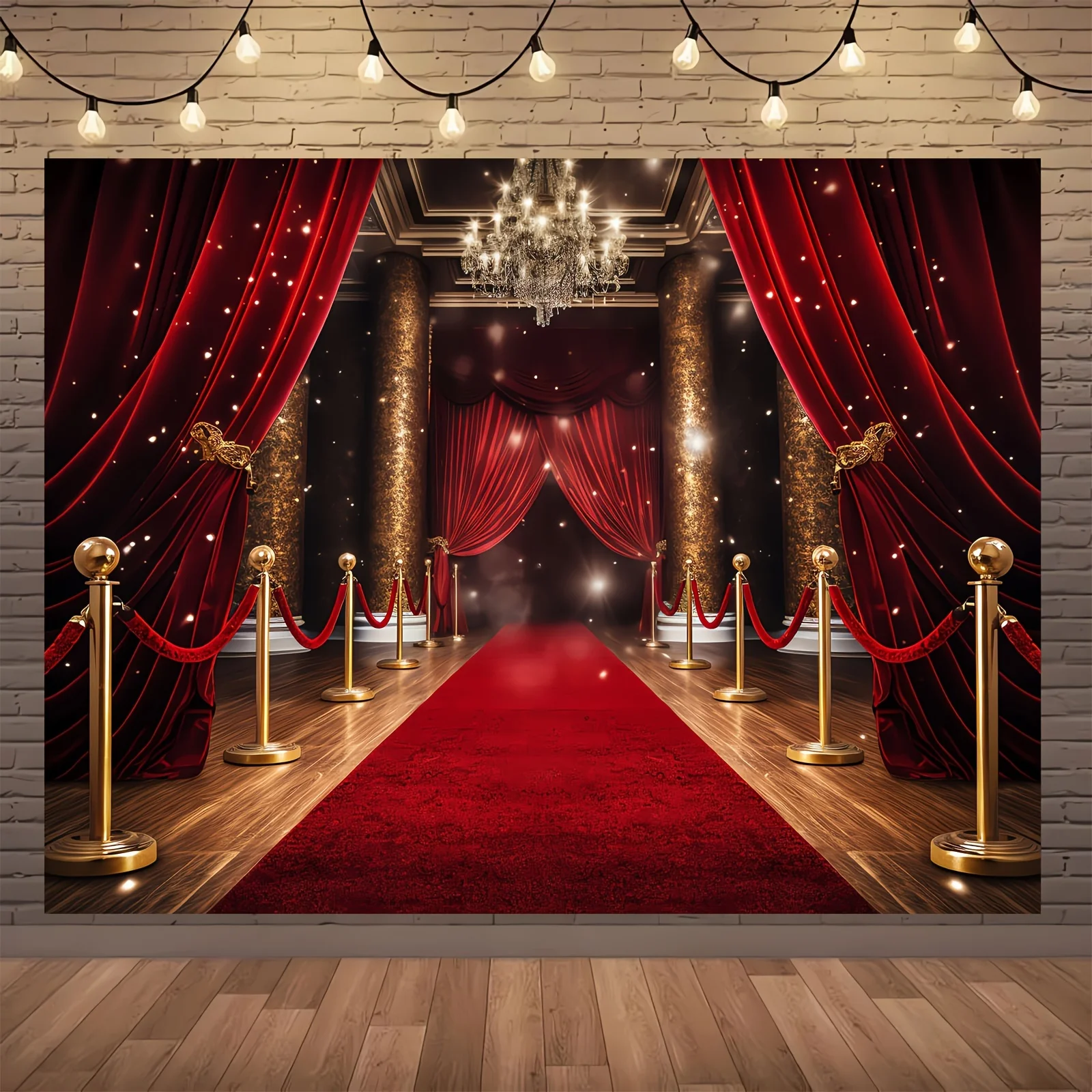 Large Red Carpet Backdrop - Premium Party Wall Decoration for Birthday Celebrations,Durable, Reusable, and Easy to Set Up