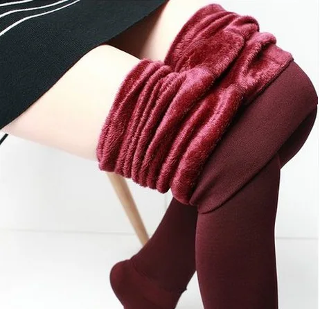 Vrouwen Winter Dikke Leggings Fleece Gevoerde Warme Winter Broek Thermische One Size Dame Warme Legging Panty Voor Dames