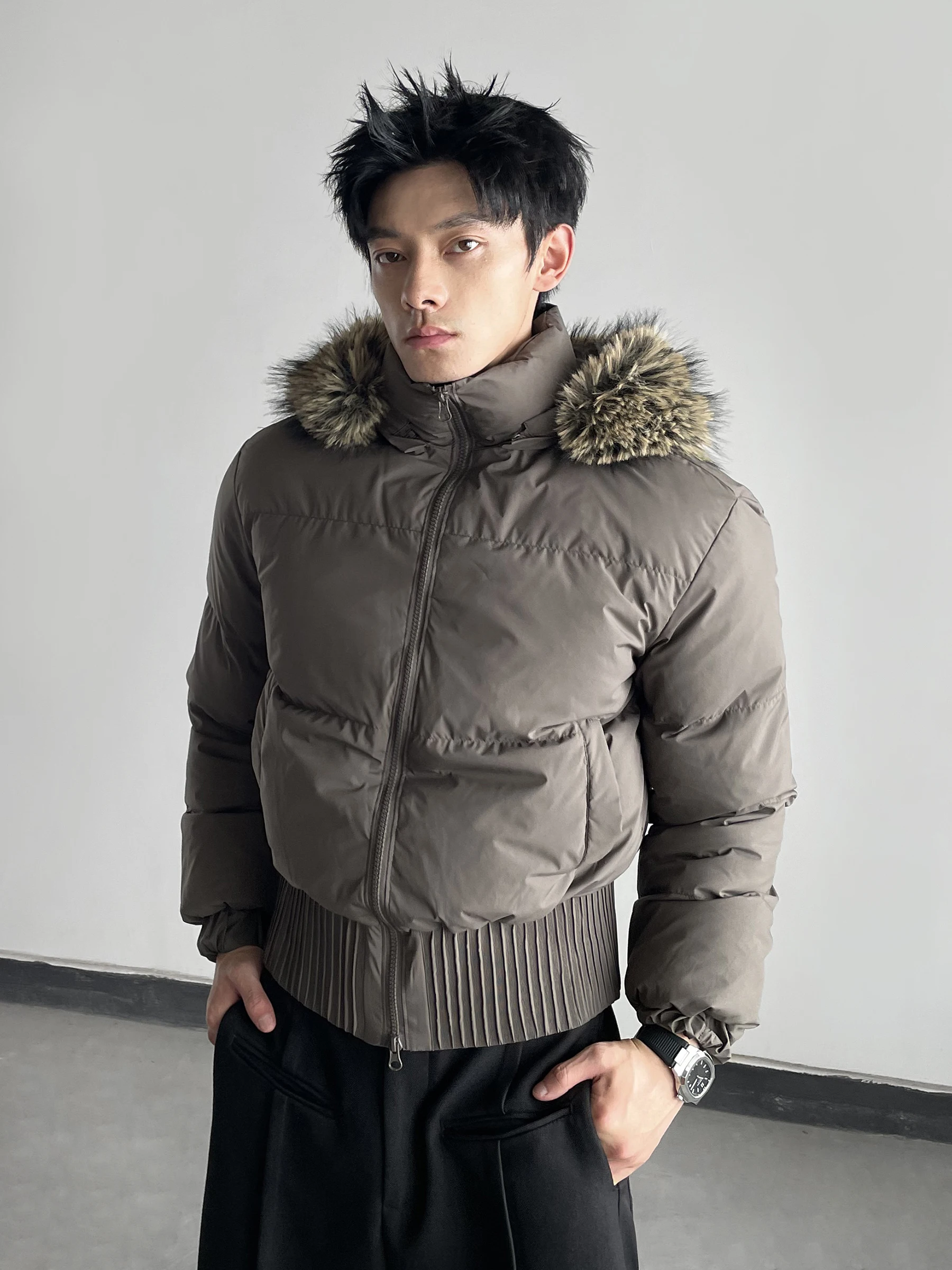 Men Women 2025 Winter New White Duck Down Faux Fur Collar Down Jackets Fashion Thickened Down Coats Long Sleeve Slimming Coats