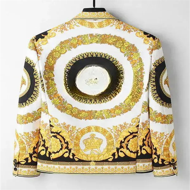 

2026 suits, men's printed suits, outerwear tops, fashionable and trendy men's ins suits, casual business and work clothes, trend