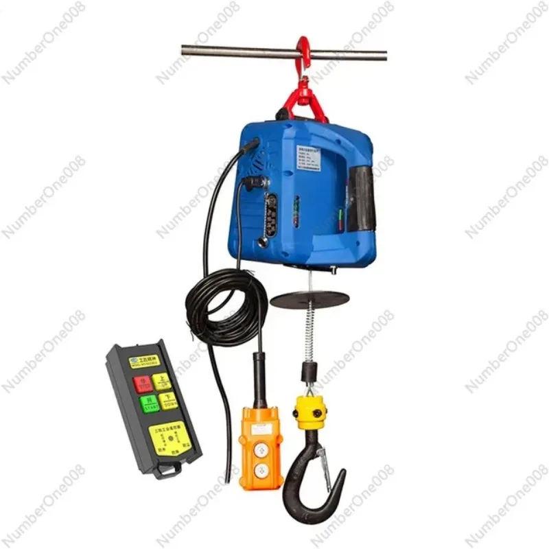 220V/110V Upgrade Electric hoist Portable electric hand winch traction block electric steel wire rope lifting hoist towing rope