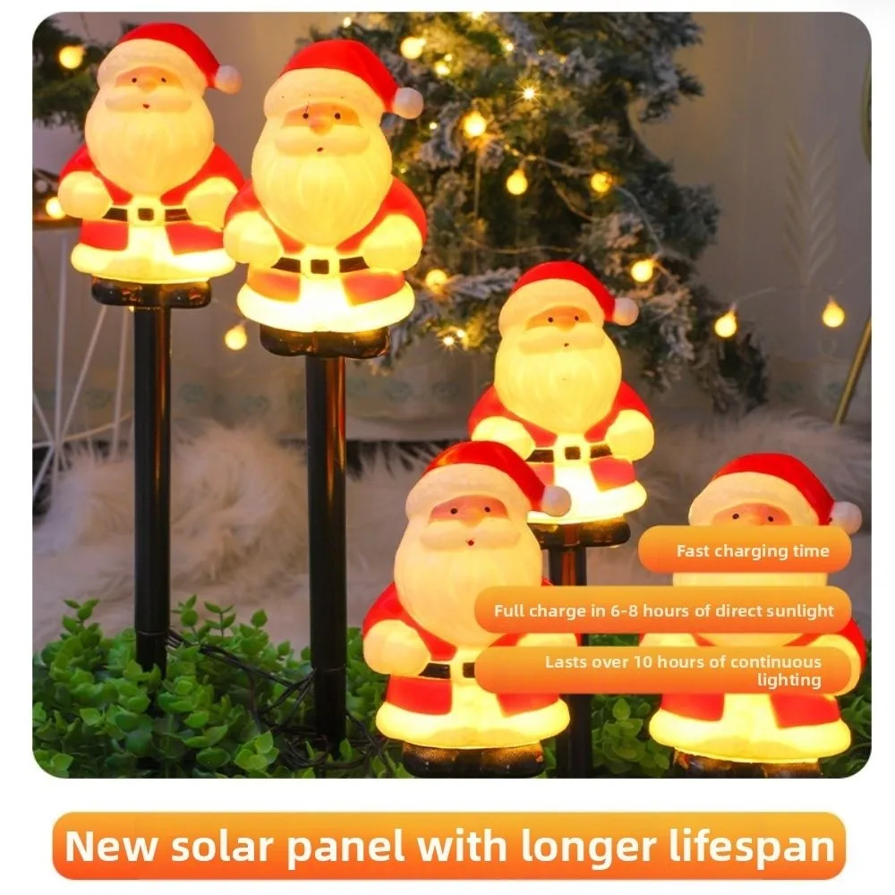 5 قطعة/المجموعة عيد الميلاد سانتا كلوز حديقة حصة أضواء تعمل بالطاقة الشمسية الديكور الزنجبيل رجل مسار أضواء أضواء الأرض