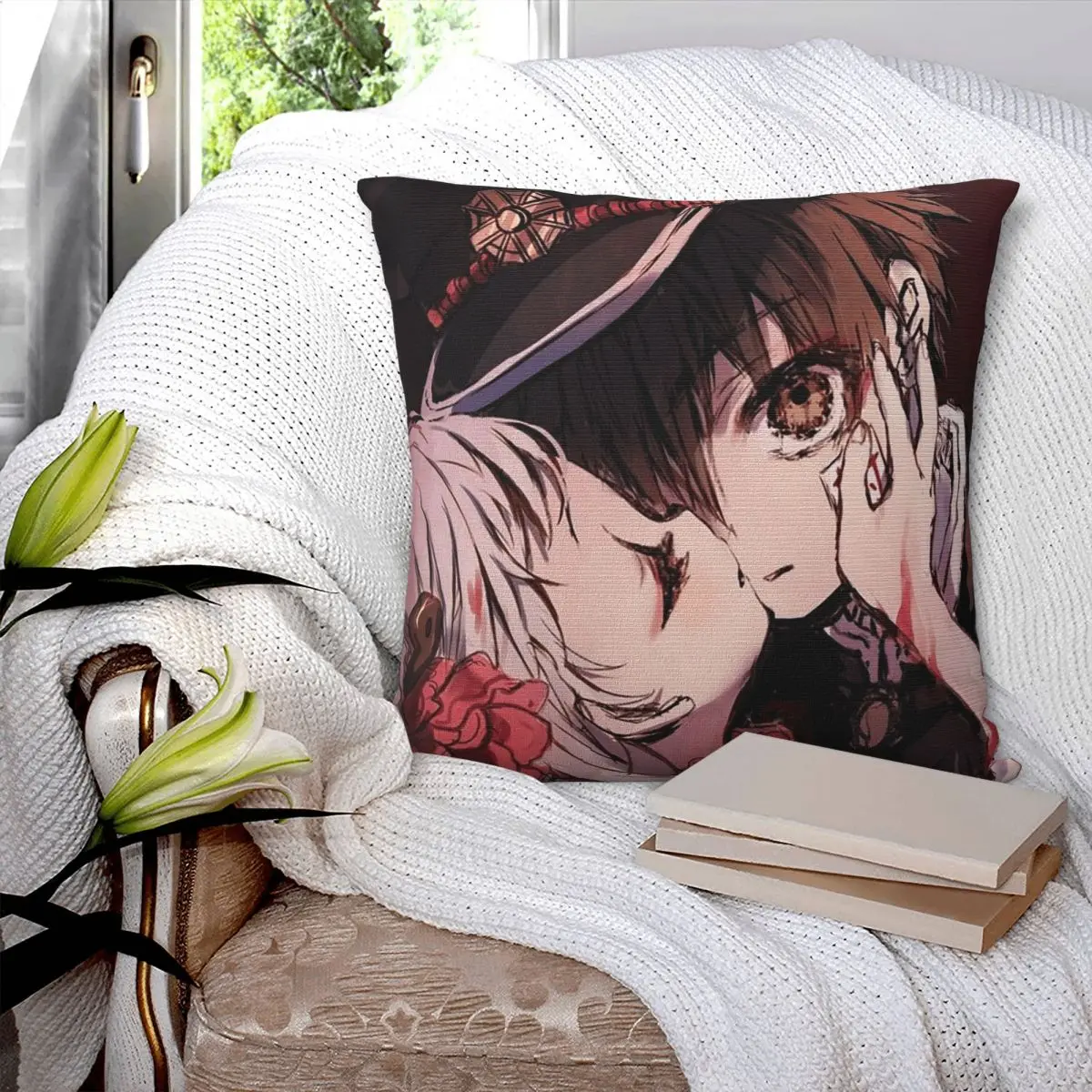 Love Toilet Bound Hanako Kun Square Pillowcase Cushion Cover Pillow Case Throw Pillow Cover for Home Bedroom Car
