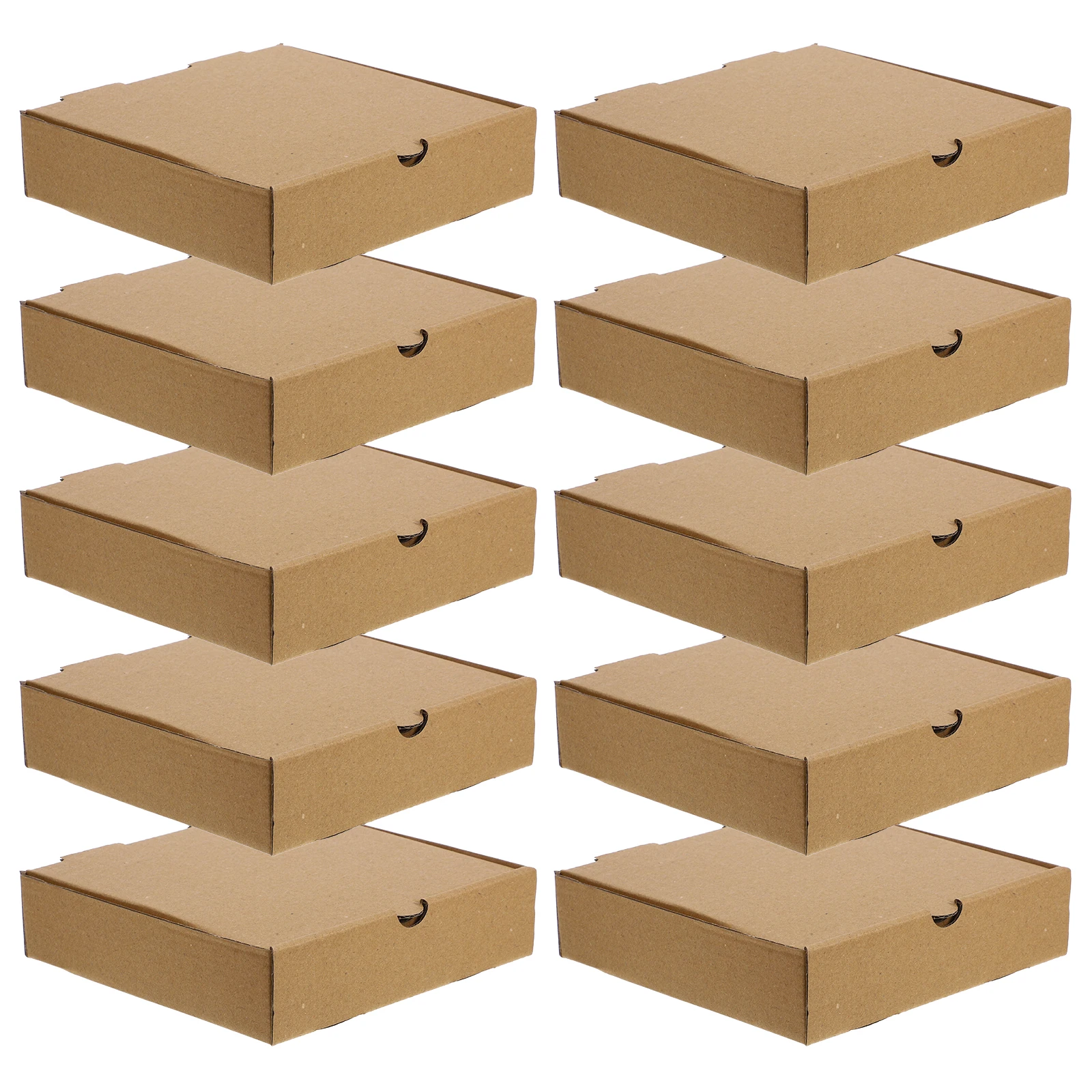 

10 Pcs Small Pizza Boxes Brown Paper Containers 6 Inch 16x16x4cm Takeaway Restaurant Packing Storage Box