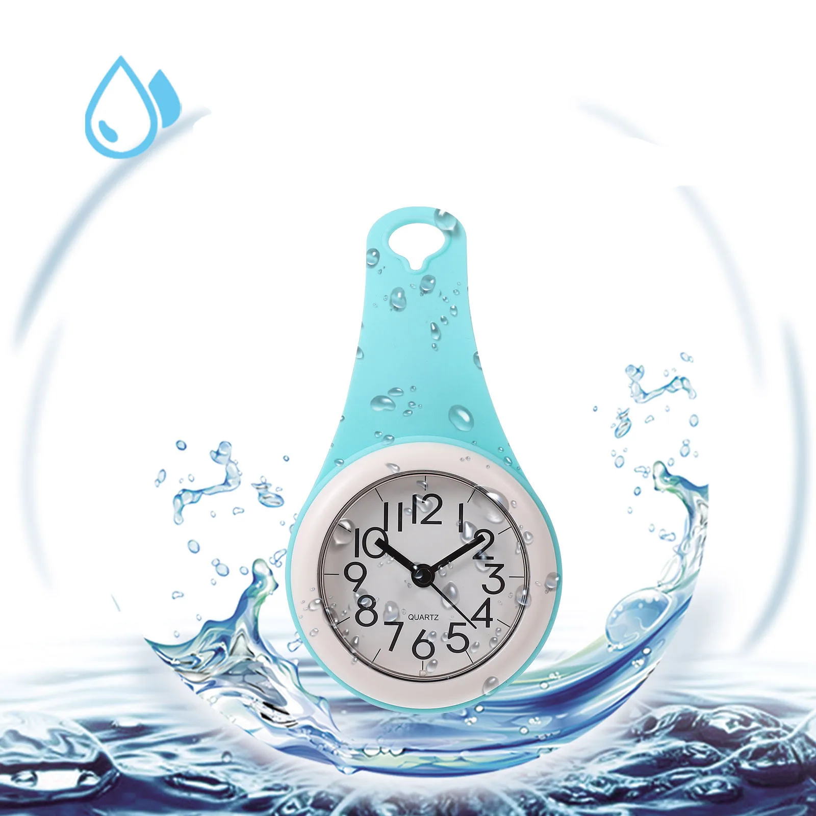 

Waterproof Suction Cup Wall Clock for Bathroom Silent Modern Design with High Precision Movement Non-Ticking Clock for Shower