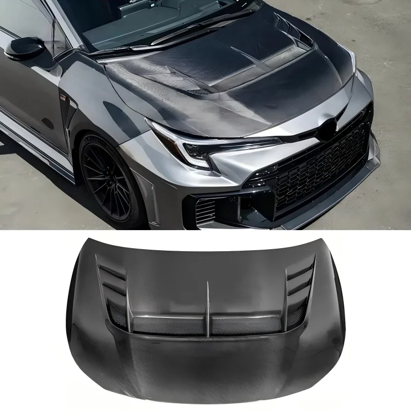 New Carbon Fiber Hood Bonnet for for GR 2020-2023 Vented Screw-On High Quality Perfect Fit Black with Screws