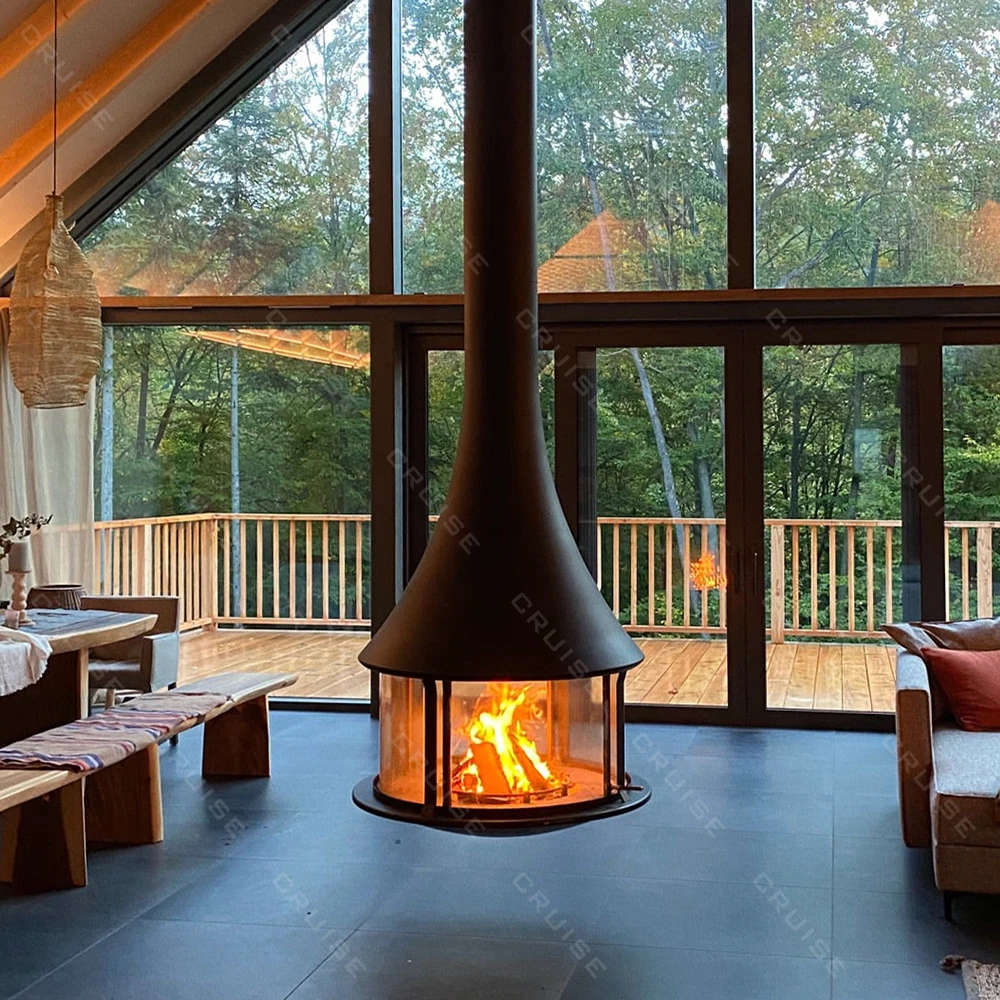 

CRUISE согревающая прозрачная стеклянная плавающая печь 900 мм, подвесная подвесная железная пластина для камина с дровяным покрытием диаметром 1000 мм