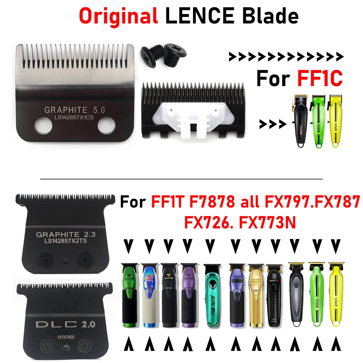 For LENCE PRO FF1C FF1T FX797.FX787.FX726.FX773N Replacement Blade Original Clipper Professional Hair Trimmer Accessories